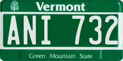 VT license plate ANI732
