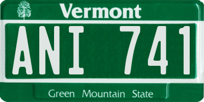 VT license plate ANI741