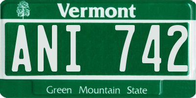 VT license plate ANI742