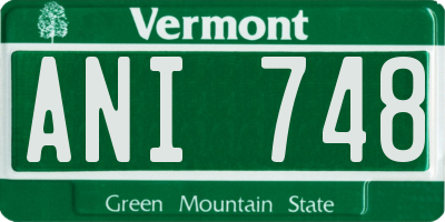 VT license plate ANI748