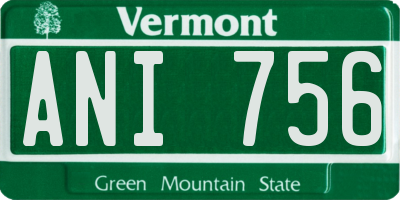 VT license plate ANI756