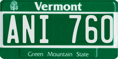 VT license plate ANI760