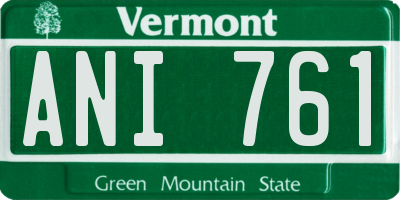 VT license plate ANI761