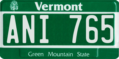 VT license plate ANI765