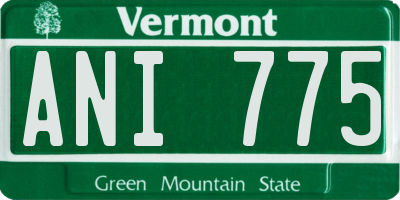 VT license plate ANI775