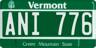VT license plate ANI776