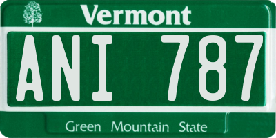 VT license plate ANI787