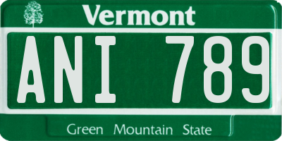 VT license plate ANI789