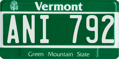 VT license plate ANI792