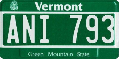 VT license plate ANI793