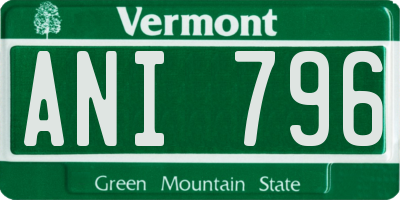 VT license plate ANI796