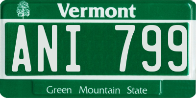 VT license plate ANI799