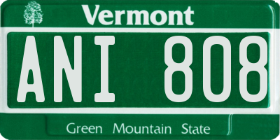 VT license plate ANI808