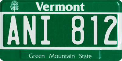 VT license plate ANI812
