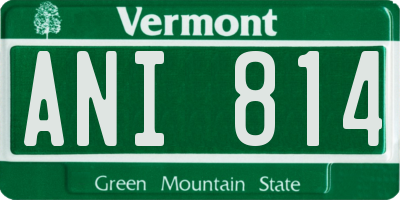 VT license plate ANI814