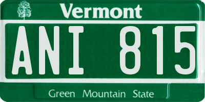 VT license plate ANI815