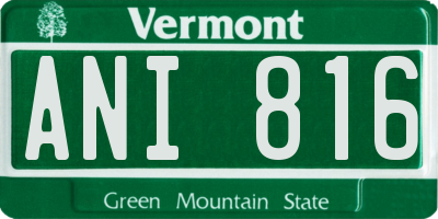 VT license plate ANI816