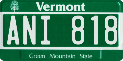 VT license plate ANI818