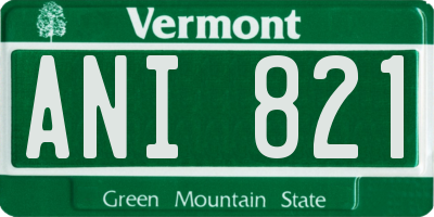 VT license plate ANI821