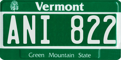 VT license plate ANI822