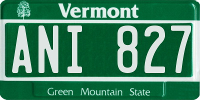 VT license plate ANI827