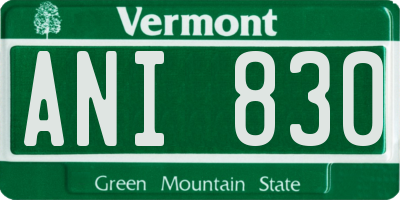 VT license plate ANI830