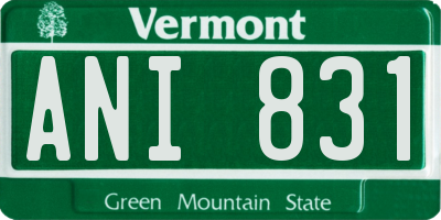 VT license plate ANI831