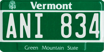 VT license plate ANI834
