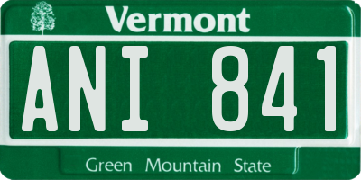 VT license plate ANI841
