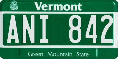 VT license plate ANI842