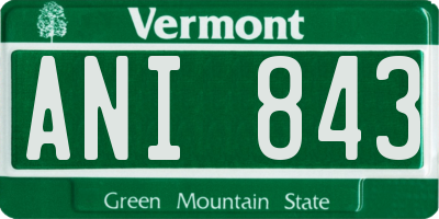 VT license plate ANI843