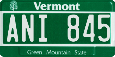 VT license plate ANI845