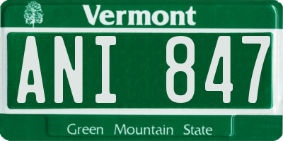 VT license plate ANI847