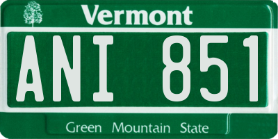 VT license plate ANI851