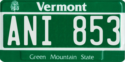 VT license plate ANI853