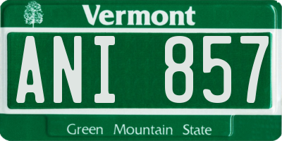 VT license plate ANI857