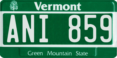 VT license plate ANI859