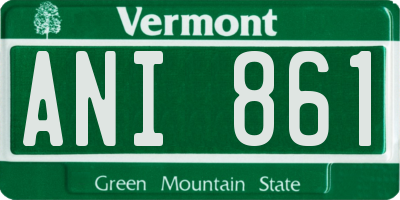 VT license plate ANI861
