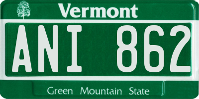 VT license plate ANI862