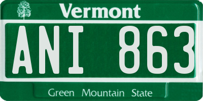 VT license plate ANI863