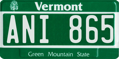 VT license plate ANI865