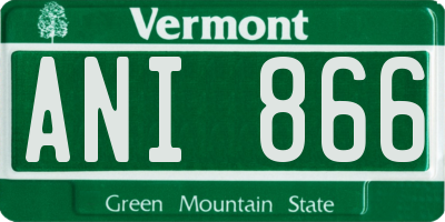 VT license plate ANI866