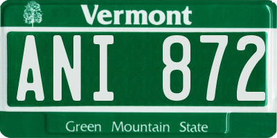 VT license plate ANI872