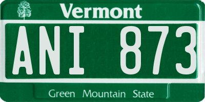 VT license plate ANI873