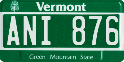 VT license plate ANI876