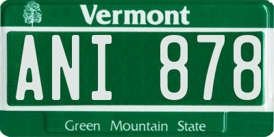 VT license plate ANI878