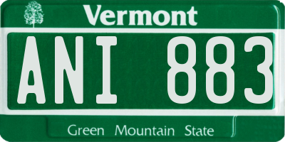 VT license plate ANI883