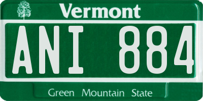 VT license plate ANI884
