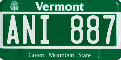 VT license plate ANI887