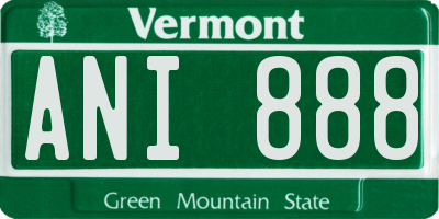 VT license plate ANI888